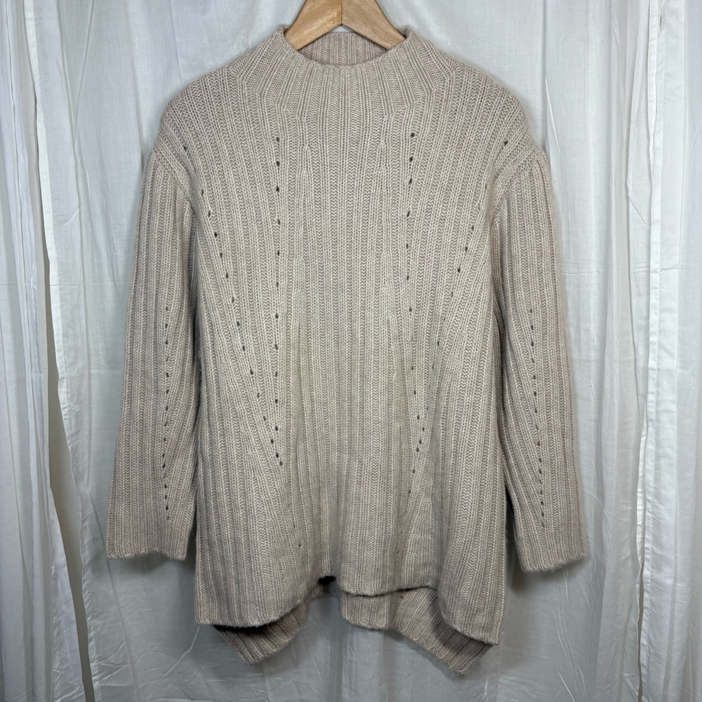 The Cashmere Project‎ Mock Turtleneck Sweater Size M 
Beige Cream Ivory